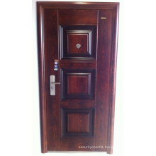 Panel Design Walnut Colour Steel Security Door